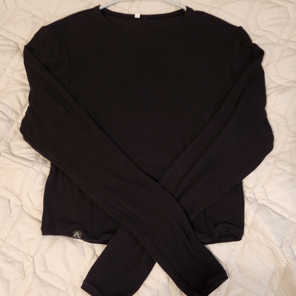 Oner Active Mellow Rib Black Long Sleeve Top Size M EUC